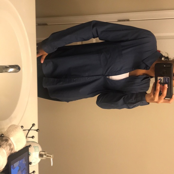 FOREVER 21 BLUE COLLAR SHIRT - Picture 2 of 2